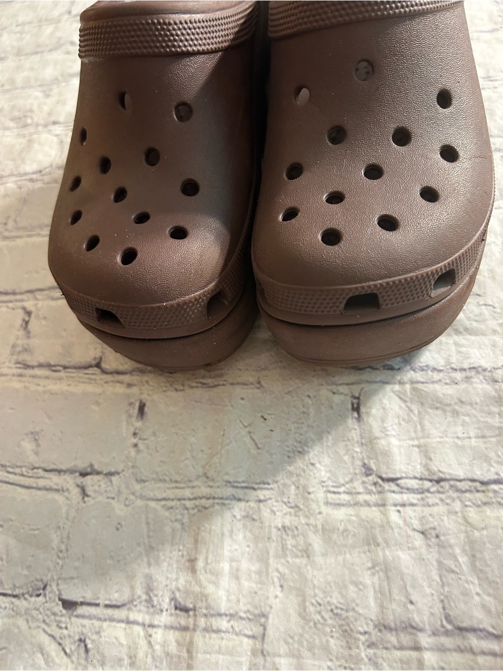 CROCS ICONIC COMFORT SIREN PLATFORM CLOGS AMIS BLOCK HEEL CHOCOLATE BROWN M4 W6 - Picture 5 of 12